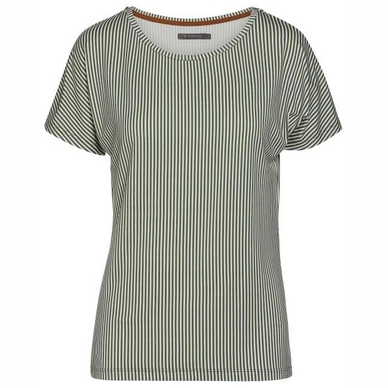 Essenza Ellen Striped Top Dames Laurel Green Short Sleeve