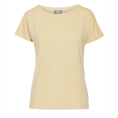 Essenza Ellen Uni Short Sleeve Top Dames Yellow Straw