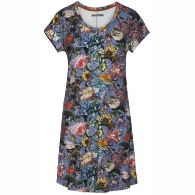 Essenza Isa Famke Nachtjurk Dames Moonlight Blue Korte mouwen