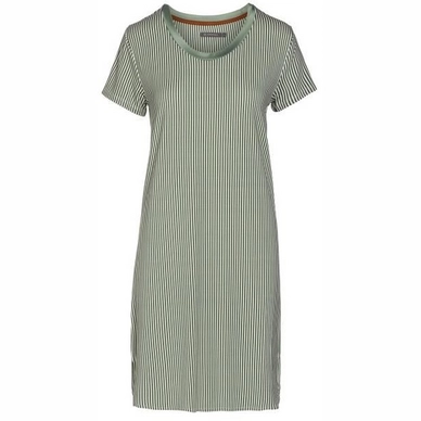 Essenza Loreen Striped Nachtjapon Dames Laurel Green Korte mouwen