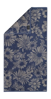 Cawö Two-Tone Edition Floral Douchelaken Night Blue