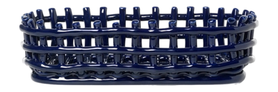 Ferm Living Ceramic Basket Decoratie schaal Blue Oval