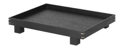 Ferm Living Bon Dienblad Zwart gelakt eiken Small
