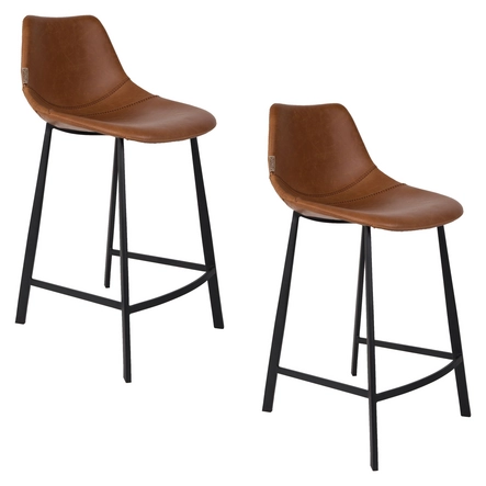 Dutchbone Franky Barkrukken rugleuning 65 cm Bruin - Set van 2 05560