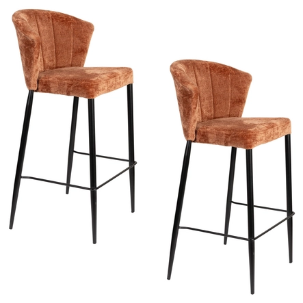 Dutchbone Georgia Barkrukken rugleuning 73 cm Oranje - Set van 2 22749