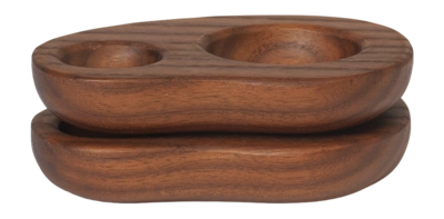 Ferm Living Cairn Eierdop Dark Brown Set van 2