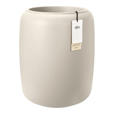 Elho Amber Beads Medium 40 - Linnen wit - L 39 x B  x H 48 cm - Binnen en Buiten - 100% gerecycled kunststof