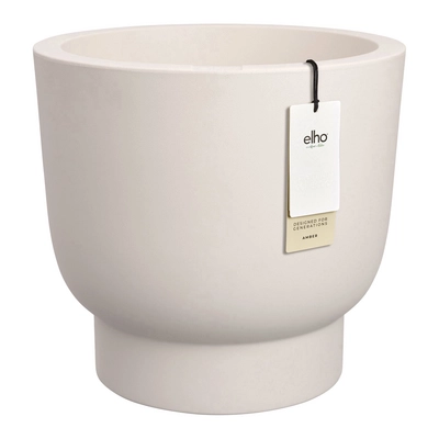 Elho Amber Grail 30 - Linnen wit - L 30 x B  x H 28 cm - Binnen en Buiten - 100% gerecycled kunststof