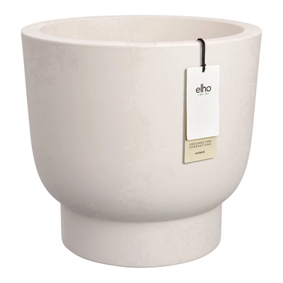 Elho Amber Grail 40 - Linnen wit - Ø38 x H 36 cm - Binnen en Buiten - 100% gerecycled kunststof
