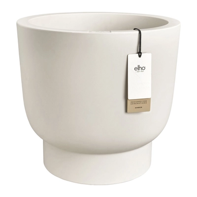 Elho Amber Grail 47 - Linnen wit - Ø47 x H 45 cm - Binnen en Buiten - 100% gerecycled kunststof