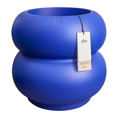 Elho Amber Roll Low 43 - Royal blue - Ø43 x H 40 cm - Binnen en Buiten - 100% gerecycled kunststof