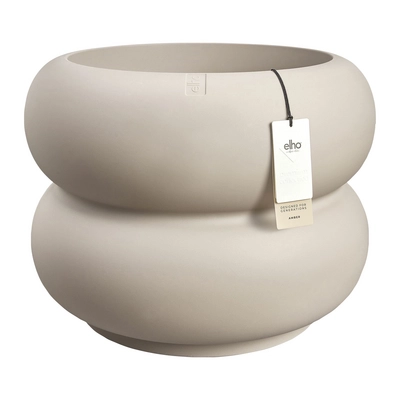 Elho Amber Roll Low 60 - Balanced beige - Ø60 x H 46 cm - Binnen en Buiten - 100% gerecycled kunststof