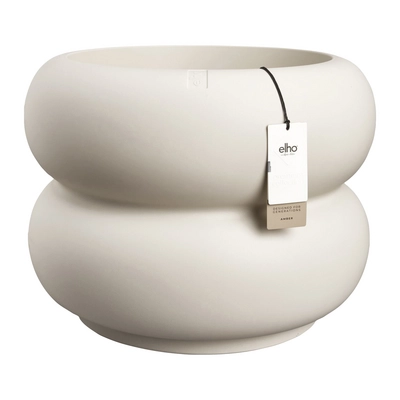 Elho Amber Roll Low 60 - Linnen wit - Ø60 x H 46 cm - Binnen en Buiten - 100% gerecycled kunststof