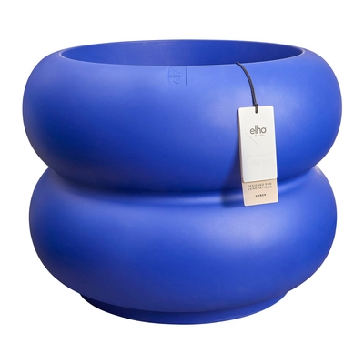 Elho Amber Roll Low 60 - Royal blue - Ø60 x H 46 cm - Binnen en Buiten - 100% gerecycled kunststof