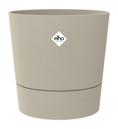 Elho Foss Round 35 cm - Mushroom Beige - D 35 x H 34 cm - Binnen en Buiten - 100% gerecycled kunststof