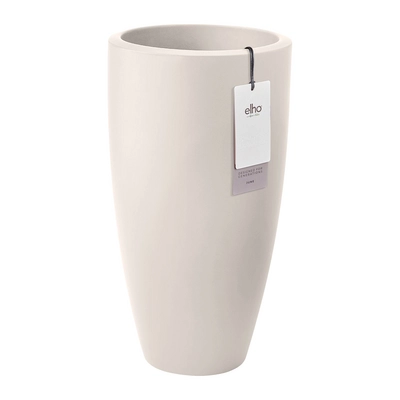 Elho June Round High 40 - Linnen wit -  Ø39 x H 70 cm - Binnen en Buiten - 100% gerecycled kunststof