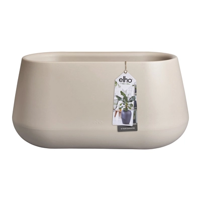 Elho Pure Cone Long Wheels 75 - Beige - L 74 x B  x H 36 cm - Binnen en Buiten - 100% gerecycled kunststof kunststof