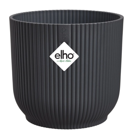 Elho Vibes Fold Round 30 cm - Anthracite - D 30 x H 27 cm - Binnen en Buiten - 100% gerecycled kunststof