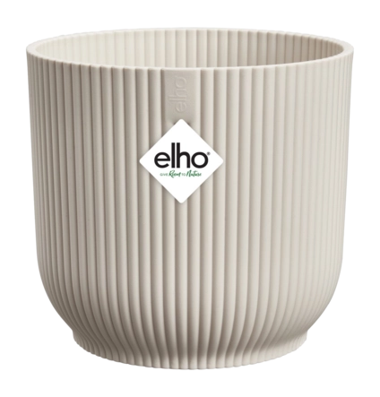 Elho Vibes Fold Round 35 cm - Linen White - D 35 x H 32 cm - Binnen en Buiten - 100% gerecycled kunststof