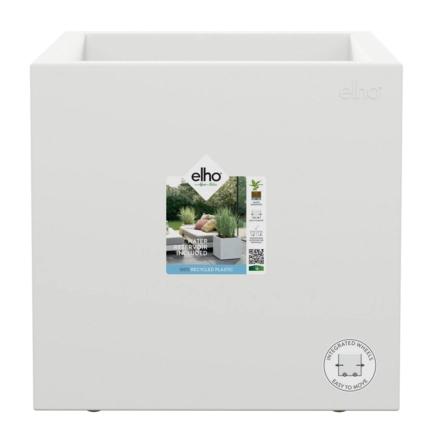 Elho Vivo Next Square 40 cm - White - B 40 x H 38 x 39 cm - Binnen en Buiten - 100% gerecycled kunststof