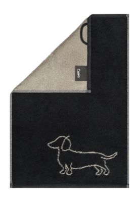 Cawö We love Dogs Gastendoek Black/Beige Companion (Set van 6)