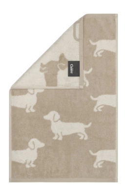 Cawö We love Dogs Gastendoek Nature/Beige Set van 6