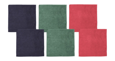 DDDDD Billie Microvezeldoek Blue/Green/Red 30 x 30 cm Set van 6