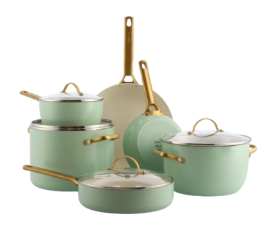 GreenPan Padova Mint Green Keramische Inductie Pannenset 10-delig