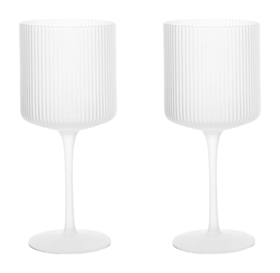 Ferm Living Ripple Wijnglas Rode wijn Frosted 325 ml Set van 2
