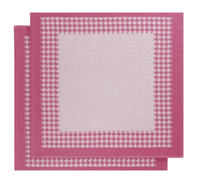 De Witte Lietaer Pied De Poule Theedoek Fuchsia (2 stuks)