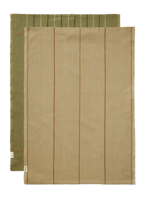 Ferm Living Ito Theedoek Seaweed/Flax Set van 2 70 x 50 cm
