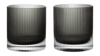 Ferm Living Ripple Tumbler Smoked Grey 250 ml (Set van 2)