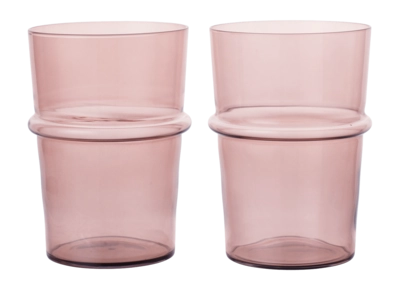 Ferm Living Boya Tall Waterglas Mauve 450 ml (Set van 2)