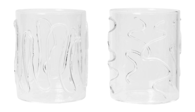 Ferm Living Doodle Waterglas Clear Tall Doodle 350 ml (Set van 2)